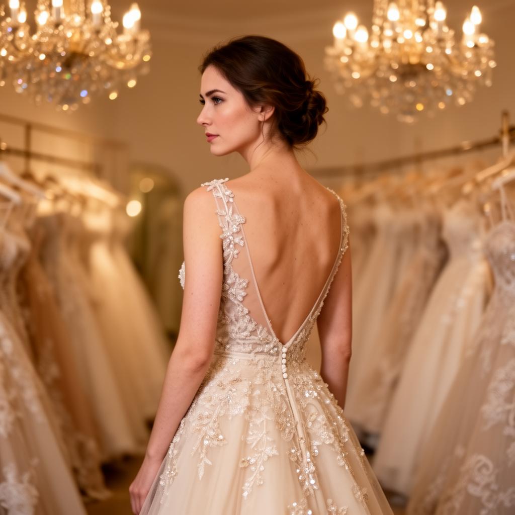 Alternate AI-rendered bridal gown look